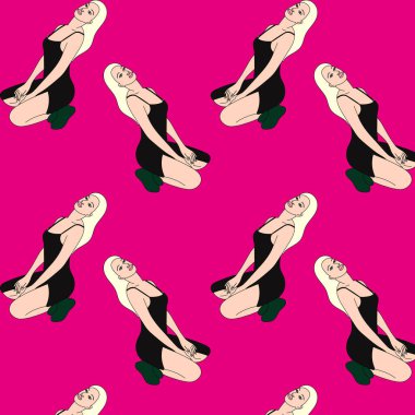 Kalıp pozisyonundaki kız modeli