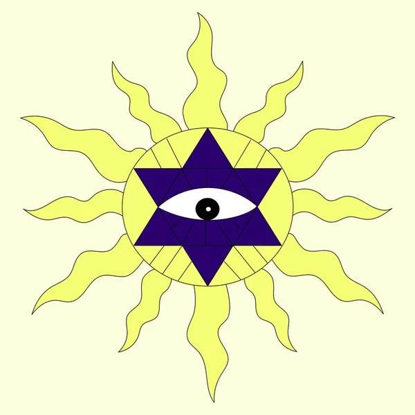 Het Magische Symbool Van Zon — Stockvector