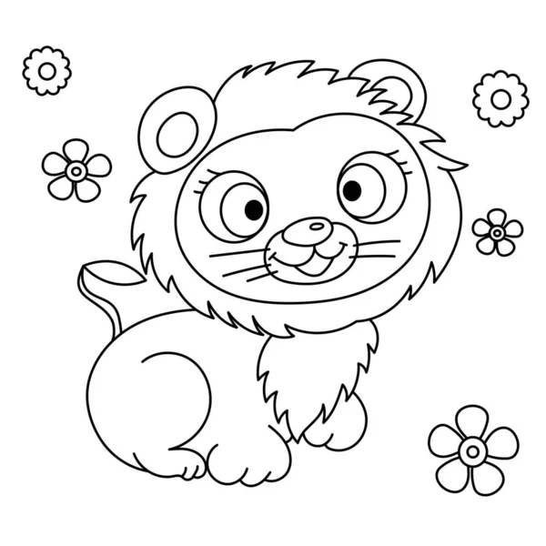 ライオンカラーブックの手描きイラスト — ストックベクタ