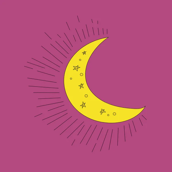 Magic Symbol Moon Stars — Stock Vector