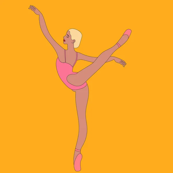 Ilustración Chica Mujer Modelo Pose Deporte Yoga Deporte Bailarina — Vector de stock