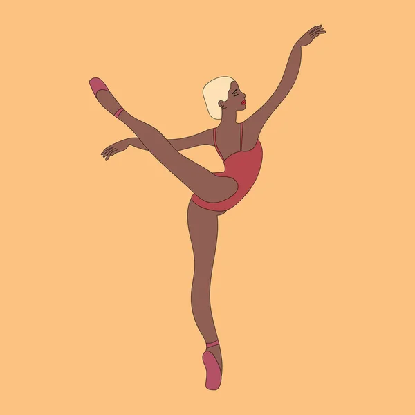 イラストガール女性モデルポーズスポーツヨガスポーツダンサー — ストックベクタ
