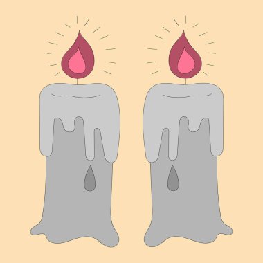 Sihirli ve mistik semboller mumlar ve alevler