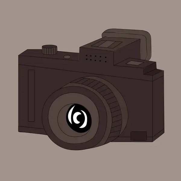 Handzeichnung Alter Kamera Vektor — Stockvektor