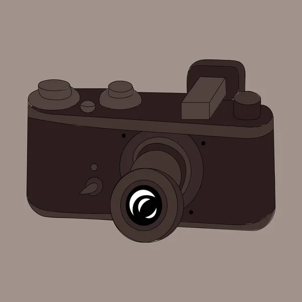 Vintage Old Camera Hand Drawing Vector — Stock Vector