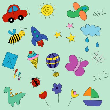 Çocukların sevimli arkaplan çizimleri 