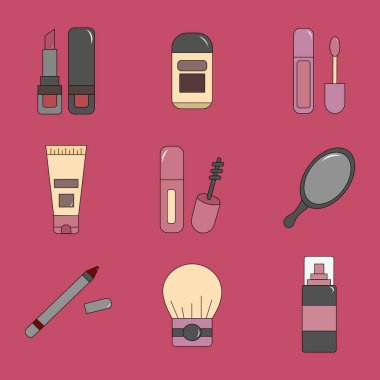 Makyaj malzemeleri için çizimler