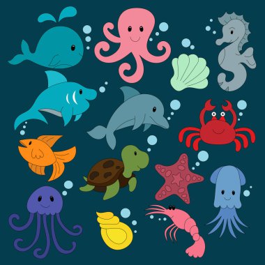 Bir grup şirin deniz hayvanı.