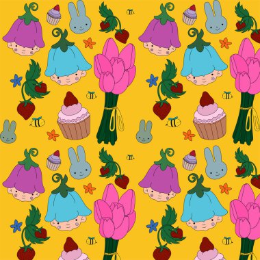 Çocuklar için şirin desenli çizimler.