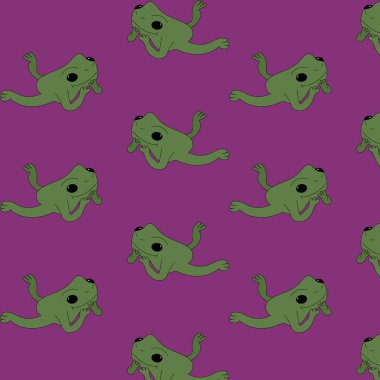 Şekil, yalan söyleyen ve rüya gören sevimli bir kurbağa.