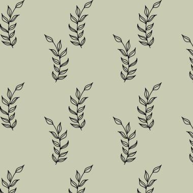 Yaprakların el çizimi sembolleri romantik unsurlar organik doğa