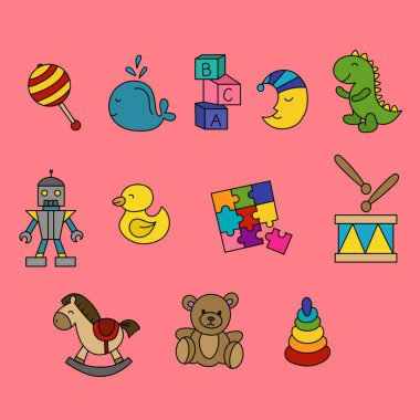 Mutlu bir çocukluk için sevimli çocuk oyuncakları dizisi.