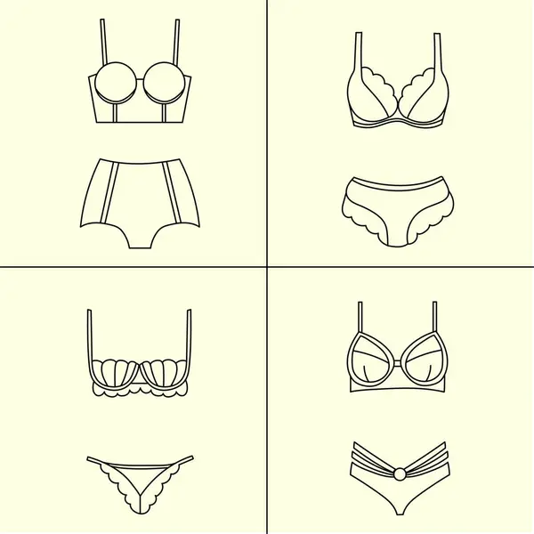 Kadınlar için bir çift şirin dantel bikini.