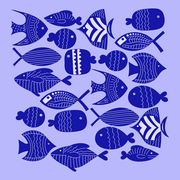 Симпатичный рыбный узор