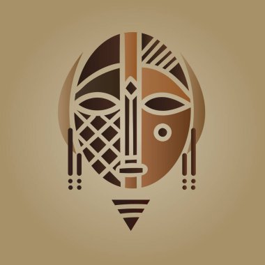 Afrika maskesi amblemi doğal renkler