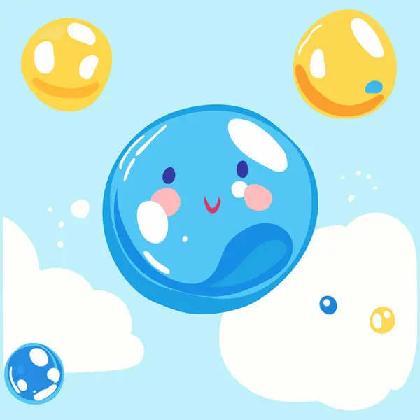 Cute children's bubble drawing hand illustration