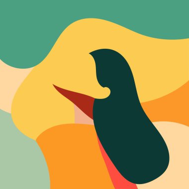 Modern Kadın Enerjisi Düz Tasarım Çizimi