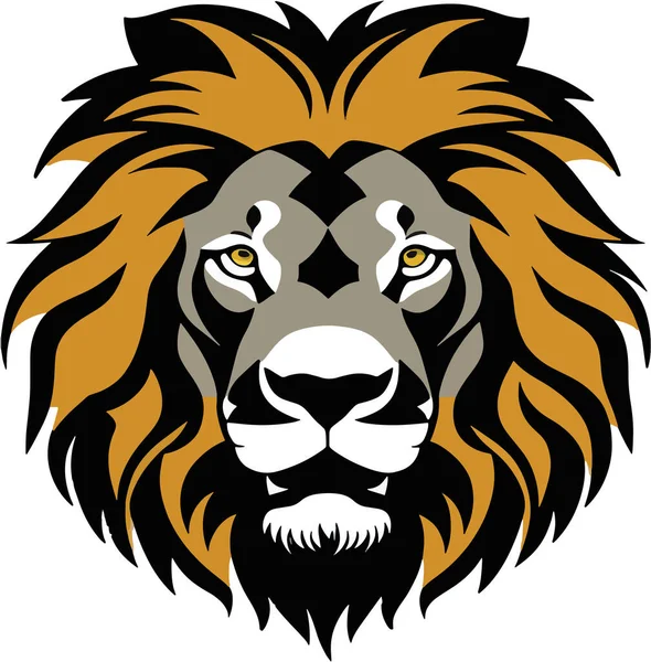 Grande Vetor Cabeça Leão Lion Head Vector Ilustração Vetorial —  Vetores de Stock