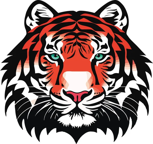 Grande Vetor Tigre Bengala Vetor Tigre Asiático Ilustração Vetorial —  Vetores de Stock