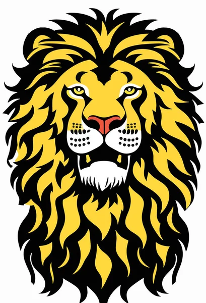 Grande Vetor Cabeça Leão Lion Vector Ilustração Vetorial —  Vetores de Stock