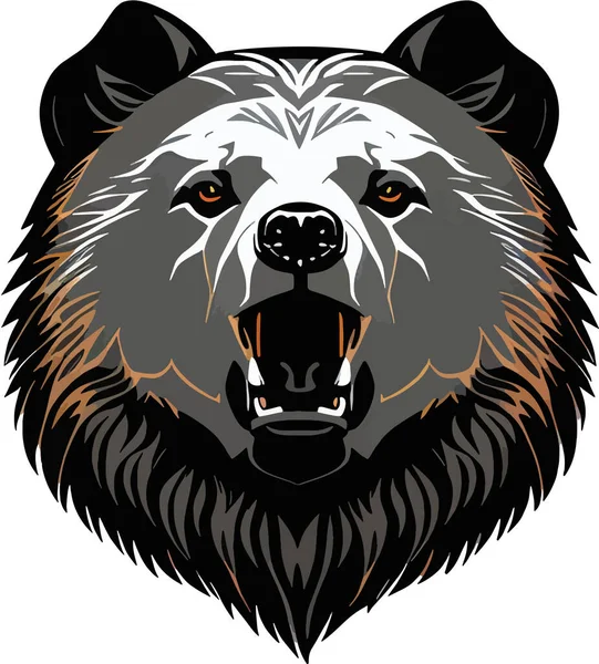 Μεγάλε Αρκούδε Βέκτορ Γκρίζλι Μπέαρ Βέκτορ Εικονογράφηση Διανύσματος — Διανυσματικό Αρχείο
