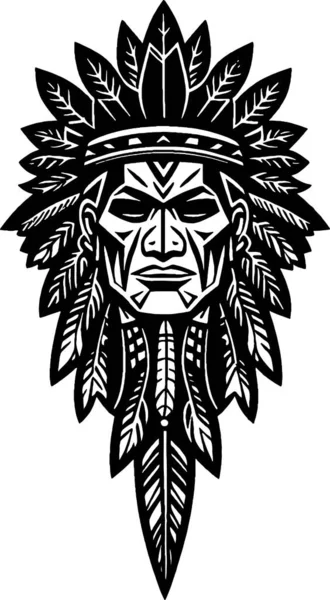 Tatuagem Indiana Nativa Americana Índio Ilustração Vetorial — Vetor de Stock