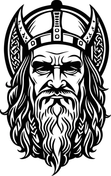 Beau Puissant Vecteur Art Emblème Viking Illustration Vectorielle — Image vectorielle