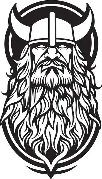 Vetor Arte Emblema Viking Lindo Poderoso Ilustração Vetorial — Vetor de Stock