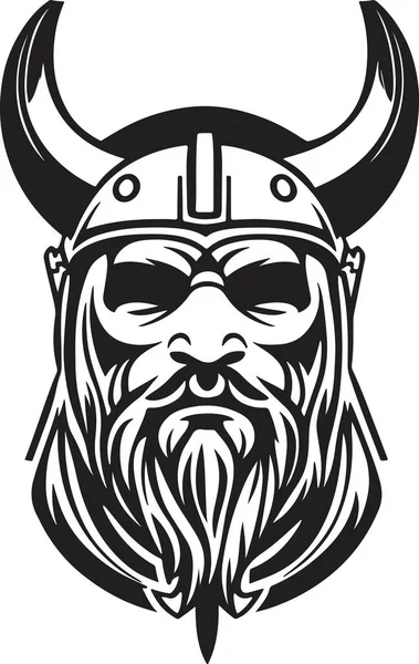 Increíble Poderoso Emblema Vikingo Vector Arte Ilustración Vectorial — Vector de stock