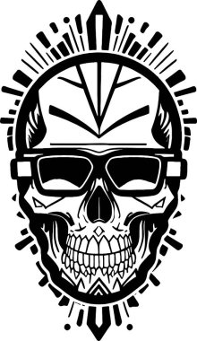 Gözlük vektörlü güzel bir kafatası. Vektör illüstrasyonu