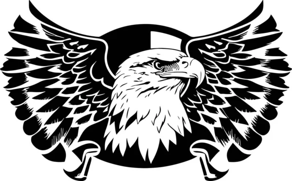 Excelente Poderosa Águia Emblema Arte Vetor Ilustração Vetorial —  Vetores de Stock