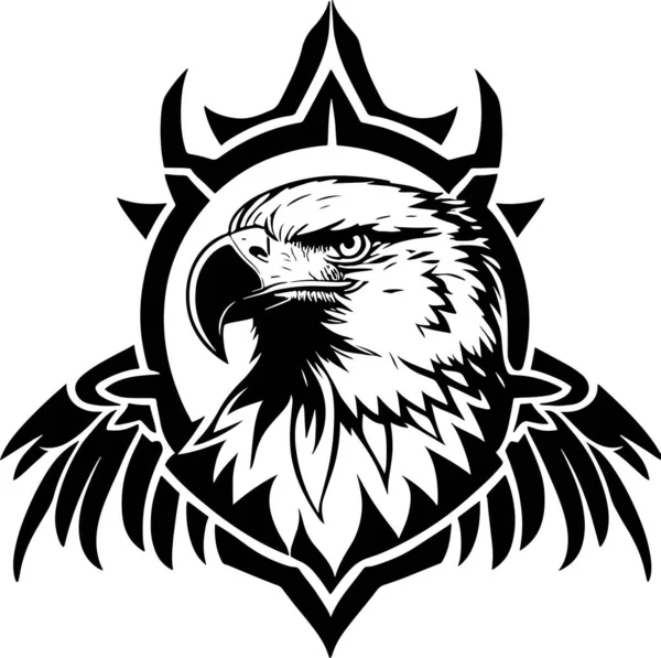 Grande Poderosa Águia Emblema Arte Vetor Ilustração Vetorial — Vetor de Stock