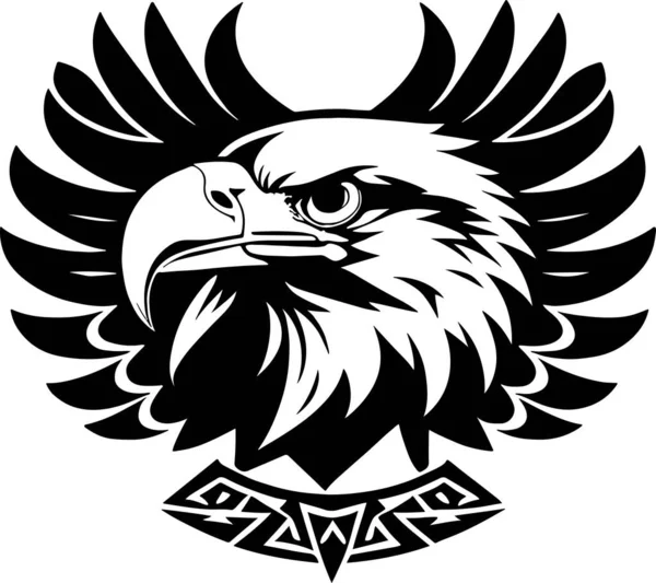 Fantástico Poderoso Emblema Águila Vector Arte Ilustración Vectorial — Vector de stock