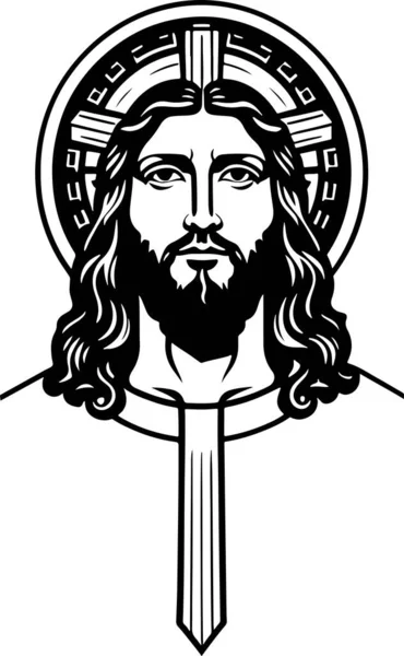 Wunderschöner Und Mächtiger Jesus Christus Kunstvektor Vektorillustration — Stockvektor