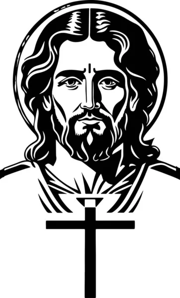 Magnifique Puissant Vecteur Art Christ Jésus Illustration Vectorielle — Image vectorielle