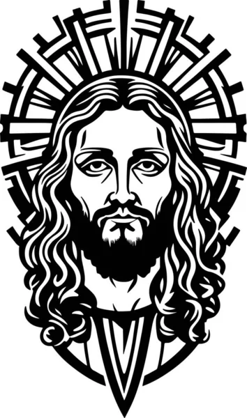 Fantastique Puissant Vecteur Art Christ Jésus Illustration Vectorielle — Image vectorielle