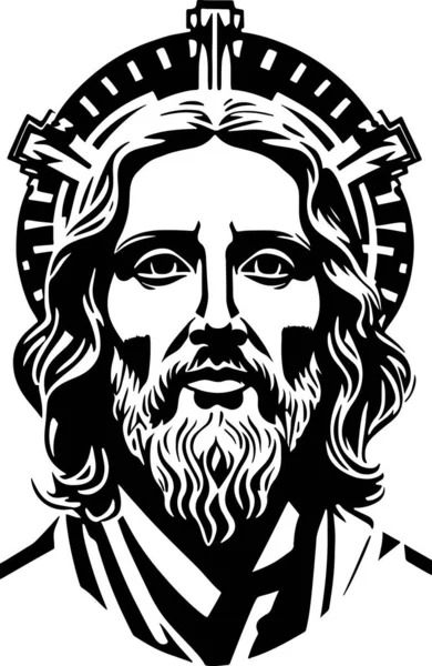 Schöner Und Mächtiger Jesus Christus Kunst Vektor Vektorillustration — Stockvektor