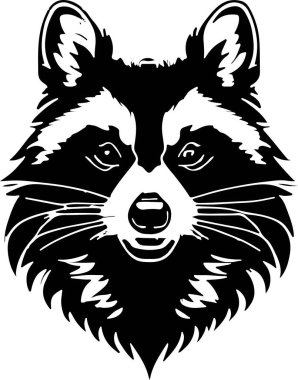 Fantastik ve güçlü rakun amblemi sanat vektörü. Vektör illüstrasyonu