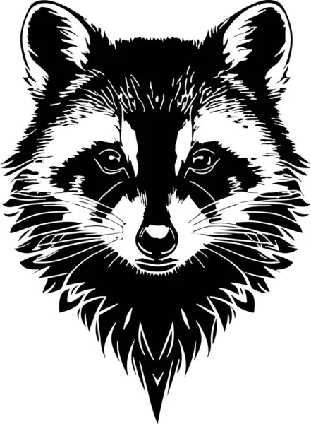Great Powerful Raccoon Emblem Art Vector Vector Illustration — Stock Vector