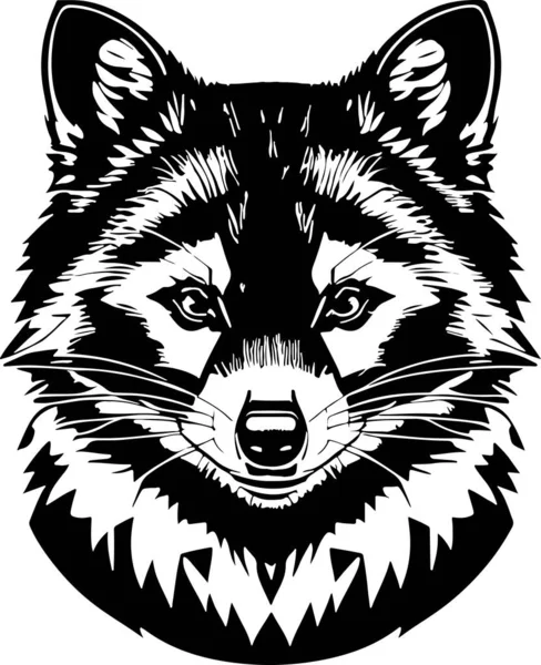 美しく強力なアライグマの紋章アートベクトル ベクターイラスト — ストックベクタ