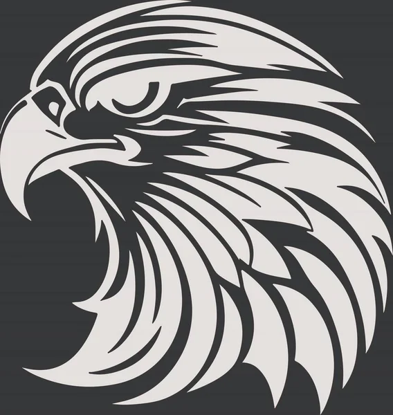 Fantástico Poderoso Hawk Emblema Arte Vetor Ilustração Vetorial —  Vetores de Stock