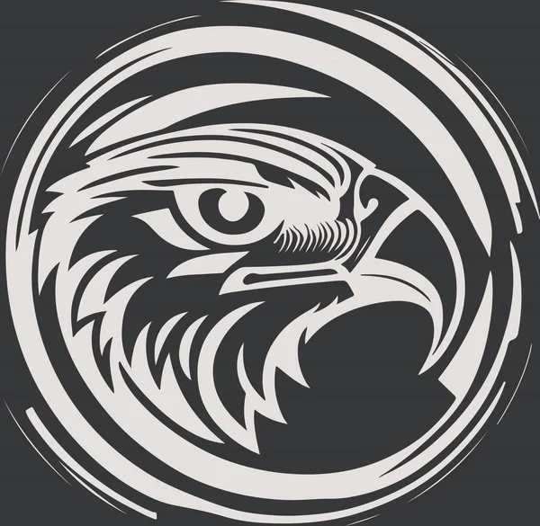 Lindo Poderoso Hawk Emblema Arte Vetor Ilustração Vetorial —  Vetores de Stock