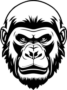 Güzel ve güçlü goril amblemi sanat vektörü. Vektör illüstrasyonu