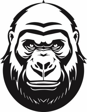 Güzel ve güçlü goril amblemi sanat vektörü. Vektör illüstrasyonu