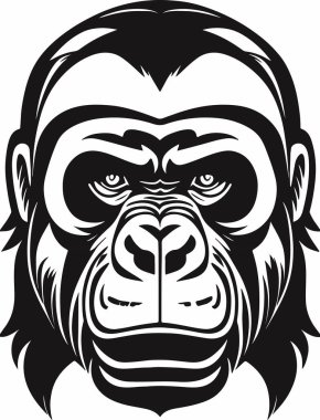 Fantastik ve güçlü goril amblemi sanat vektörü. Vektör illüstrasyonu