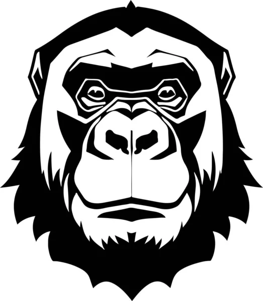 Grande Poderoso Gorila Emblema Arte Vetor Ilustração Vetorial —  Vetores de Stock