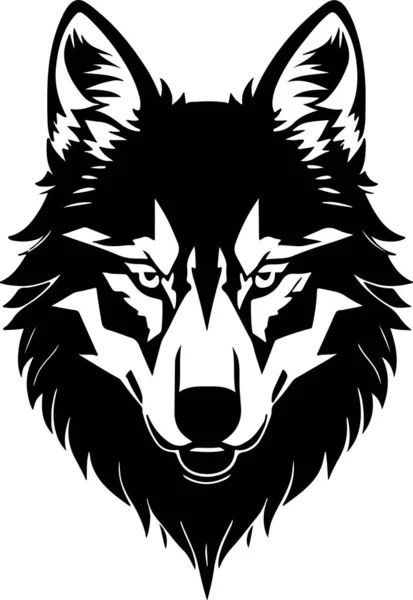 Geweldige Krachtige Wolf Embleem Kunst Vector Vectorillustratie — Stockvector