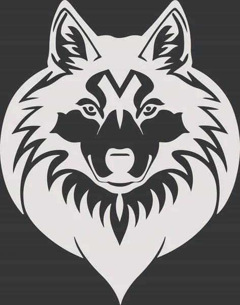 Lindo Poderoso Lobo Emblema Arte Vetor Ilustração Vetorial —  Vetores de Stock
