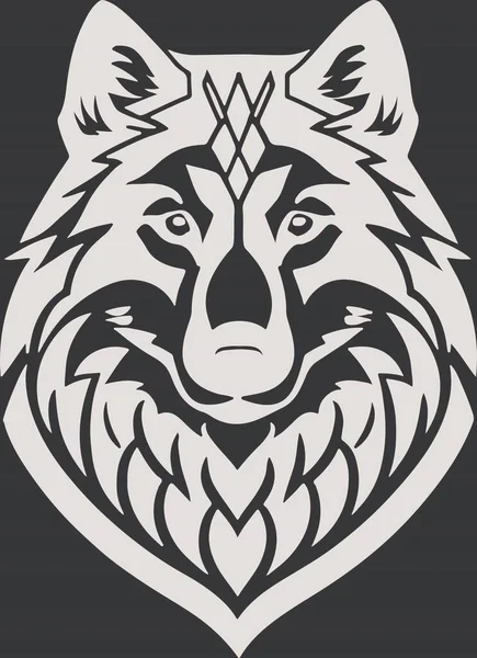 Incrível Poderoso Lobo Emblema Arte Vetor Ilustração Vetorial —  Vetores de Stock
