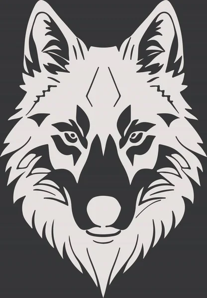 Beautiful Powerful Wolf Emblem Art Vector Vector Illustration — Stock Vector